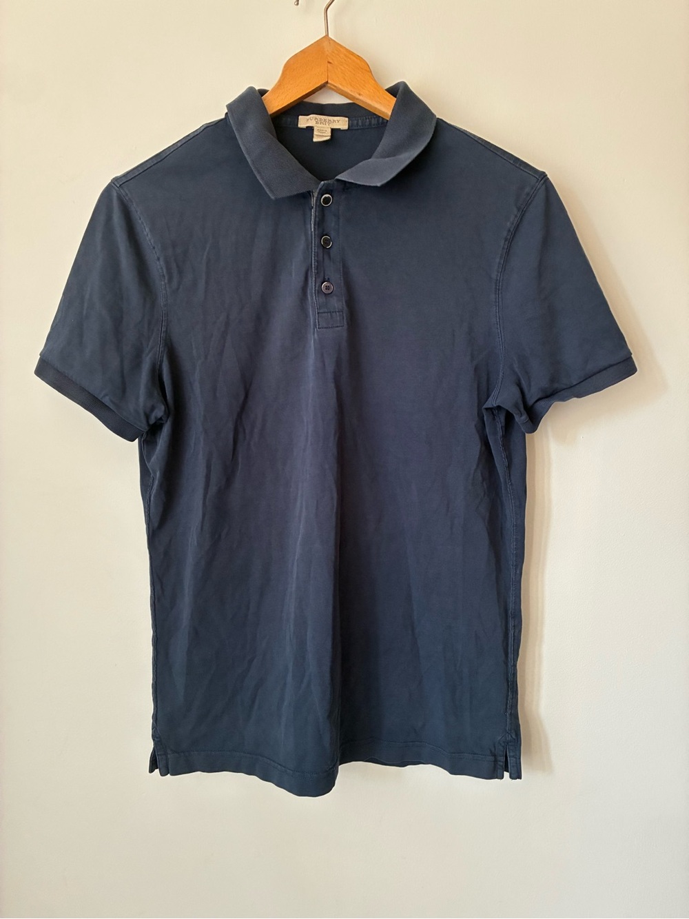 Burberry Brit Polo Shirt Men’s M Navy Blue Cotton Short Sleeve Classic